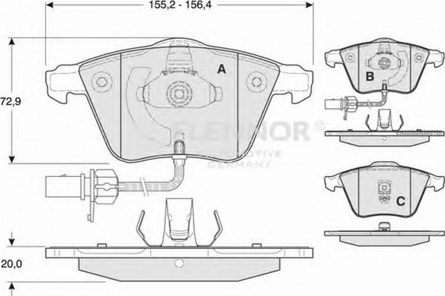 Flennor FB210587 - Bremsbelagsatz, Scheibenbremse alexcarstop-ersatzteile.com