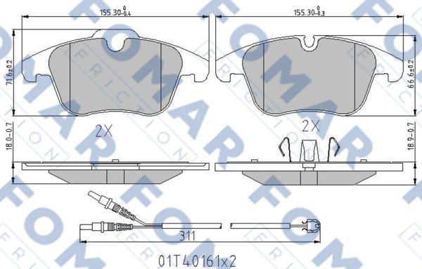 FOMAR Friction FO 996081 - Bremsbelagsatz, Scheibenbremse alexcarstop-ersatzteile.com