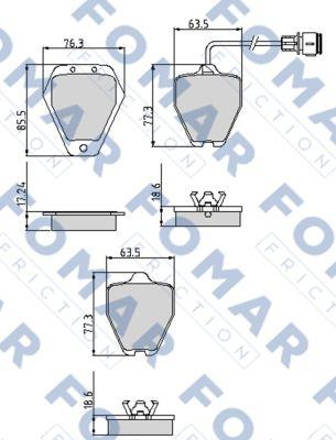 FOMAR Friction FO 900481 - Bremsbelagsatz, Scheibenbremse alexcarstop-ersatzteile.com