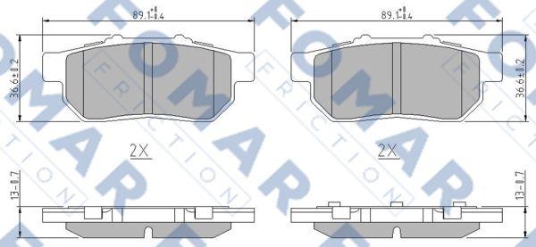 FOMAR Friction FO 902681 - Bremsbelagsatz, Scheibenbremse alexcarstop-ersatzteile.com