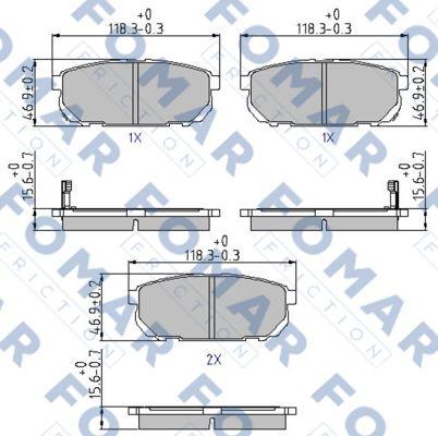 FOMAR Friction FO 931981 - Bremsbelagsatz, Scheibenbremse alexcarstop-ersatzteile.com