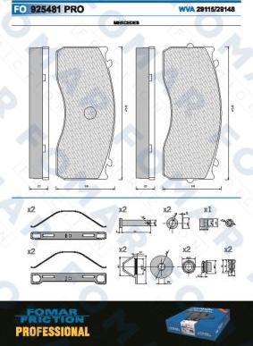 FOMAR Friction FO 925481 - Bremsbelagsatz, Scheibenbremse alexcarstop-ersatzteile.com