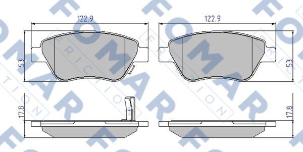 FOMAR Friction FO 928181 - Bremsbelagsatz, Scheibenbremse alexcarstop-ersatzteile.com