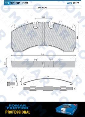 FOMAR Friction FO 923381 - Bremsbelagsatz, Scheibenbremse alexcarstop-ersatzteile.com