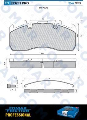 FOMAR Friction FO 923281 - Bremsbelagsatz, Scheibenbremse alexcarstop-ersatzteile.com