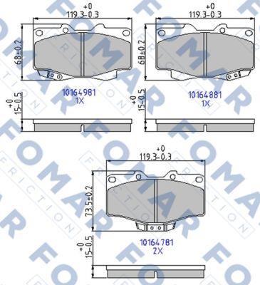 FOMAR Friction FO 464781 - Bremsbelagsatz, Scheibenbremse alexcarstop-ersatzteile.com