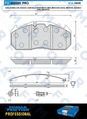 FOMAR Friction FO 468881 - Bremsbelagsatz, Scheibenbremse alexcarstop-ersatzteile.com