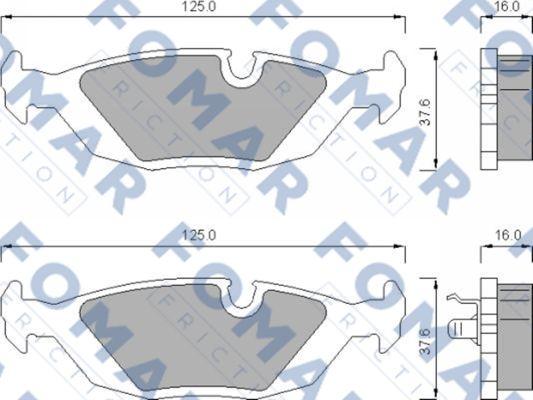 FOMAR Friction FO 438181 - Bremsbelagsatz, Scheibenbremse alexcarstop-ersatzteile.com