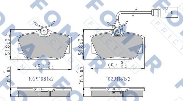 FOMAR Friction FO 691181 - Bremsbelagsatz, Scheibenbremse alexcarstop-ersatzteile.com