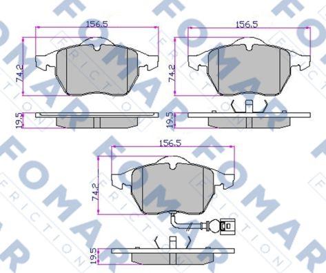 FOMAR Friction FO 692581 - Bremsbelagsatz, Scheibenbremse alexcarstop-ersatzteile.com