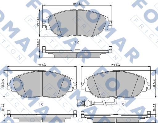 FOMAR Friction FO 688081 - Bremsbelagsatz, Scheibenbremse alexcarstop-ersatzteile.com