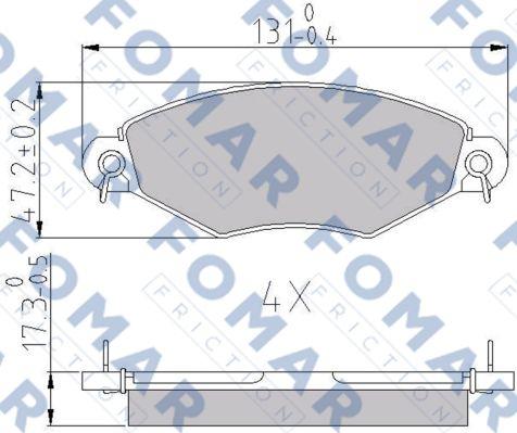 FOMAR Friction FO 688181 - Bremsbelagsatz, Scheibenbremse alexcarstop-ersatzteile.com