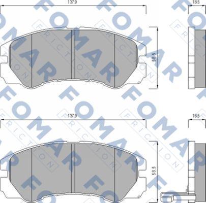 FOMAR Friction FO 621781 - Bremsbelagsatz, Scheibenbremse alexcarstop-ersatzteile.com