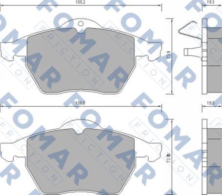 FOMAR Friction FO 628781 - Bremsbelagsatz, Scheibenbremse alexcarstop-ersatzteile.com