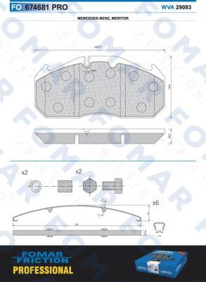 FOMAR Friction FO 674681 - Bremsbelagsatz, Scheibenbremse alexcarstop-ersatzteile.com