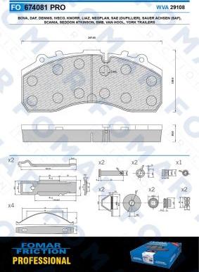 FOMAR Friction FO 674081 - Bremsbelagsatz, Scheibenbremse alexcarstop-ersatzteile.com