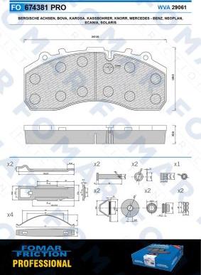 FOMAR Friction FO 674381 - Bremsbelagsatz, Scheibenbremse alexcarstop-ersatzteile.com