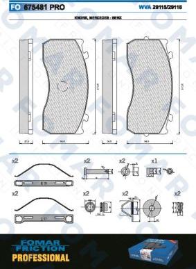 FOMAR Friction FO 675481 - Bremsbelagsatz, Scheibenbremse alexcarstop-ersatzteile.com