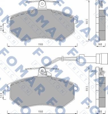 FOMAR Friction FO 670281 - Bremsbelagsatz, Scheibenbremse alexcarstop-ersatzteile.com