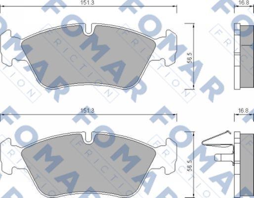 FOMAR Friction FO 672581 - Bremsbelagsatz, Scheibenbremse alexcarstop-ersatzteile.com