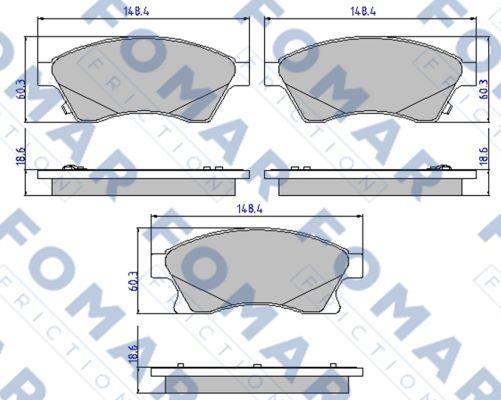 FOMAR Friction FO 895681 - Bremsbelagsatz, Scheibenbremse alexcarstop-ersatzteile.com