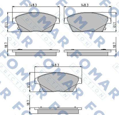 FOMAR Friction FO 895781 - Bremsbelagsatz, Scheibenbremse alexcarstop-ersatzteile.com