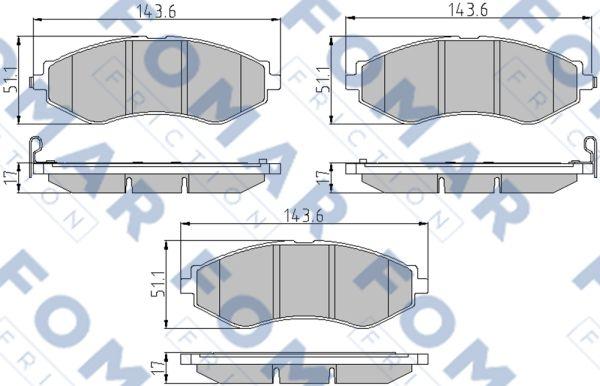 FOMAR Friction FO 846281 - Bremsbelagsatz, Scheibenbremse alexcarstop-ersatzteile.com