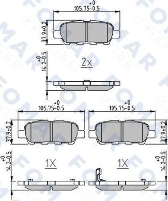 FOMAR Friction FO 859981 - Bremsbelagsatz, Scheibenbremse alexcarstop-ersatzteile.com