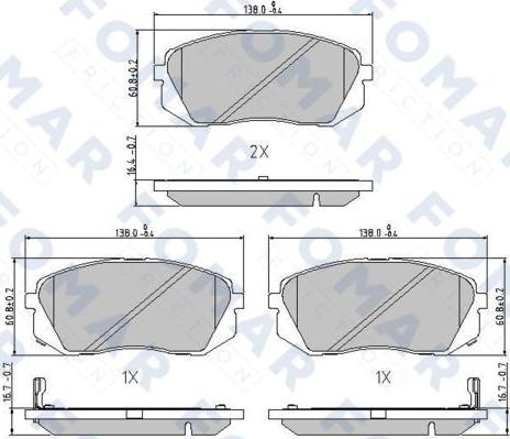 FOMAR Friction FO 870581 - Bremsbelagsatz, Scheibenbremse alexcarstop-ersatzteile.com