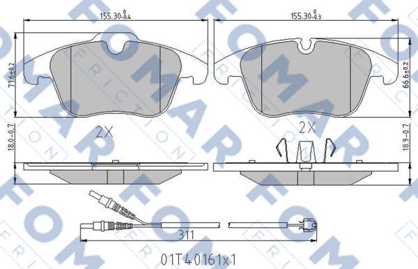 FOMAR Friction FO 338481 - Bremsbelagsatz, Scheibenbremse alexcarstop-ersatzteile.com