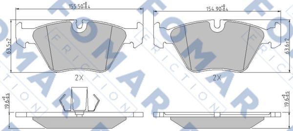 FOMAR Friction FO 237681 - Bremsbelagsatz, Scheibenbremse alexcarstop-ersatzteile.com