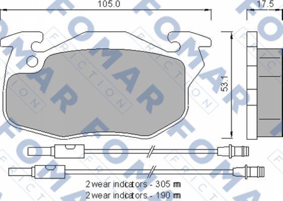 FOMAR Friction FO 721281 - Bremsbelagsatz, Scheibenbremse alexcarstop-ersatzteile.com