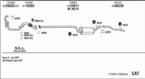 Fonos FOK011895AA - Abgasanlage alexcarstop-ersatzteile.com