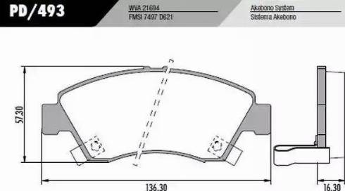 FRAS-LE PD/493 - Bremsbelagsatz, Scheibenbremse alexcarstop-ersatzteile.com