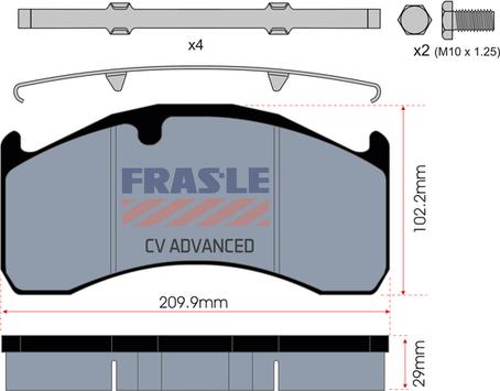 FRAS-LE PD/160-K006-CV - Bremsbelagsatz, Scheibenbremse alexcarstop-ersatzteile.com