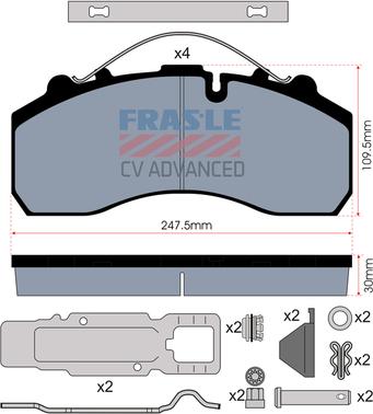 FRAS-LE PD/116-K021-CV - Bremsbelagsatz, Scheibenbremse alexcarstop-ersatzteile.com