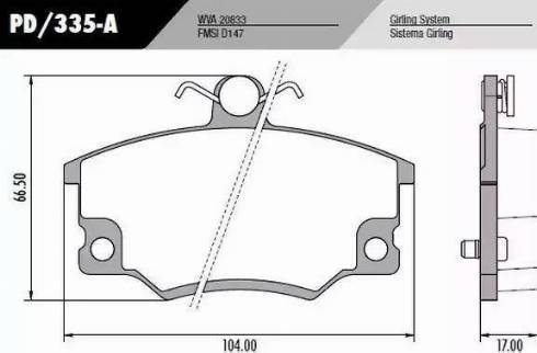 FRAS-LE PD335A - Bremsbelagsatz, Scheibenbremse alexcarstop-ersatzteile.com