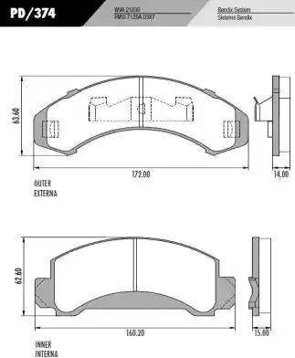 FRAS-LE PD374 - Bremsbelagsatz, Scheibenbremse alexcarstop-ersatzteile.com