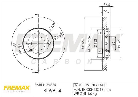 FREMAX BD-9614 - Bremsscheibe alexcarstop-ersatzteile.com