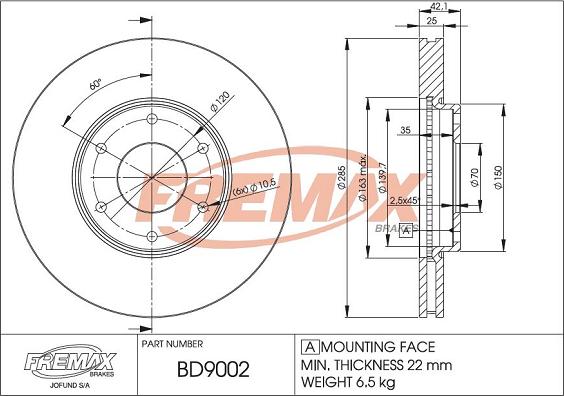 FREMAX BD-9002 - Bremsscheibe alexcarstop-ersatzteile.com