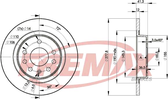 FREMAX BD-9115 - Bremsscheibe alexcarstop-ersatzteile.com