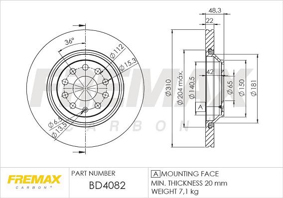 FREMAX BD-4082 - Bremsscheibe alexcarstop-ersatzteile.com