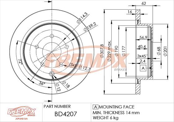 FREMAX BD-4207 - Bremsscheibe alexcarstop-ersatzteile.com