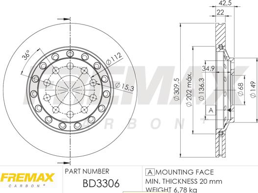 FREMAX BD-3306 - Bremsscheibe alexcarstop-ersatzteile.com