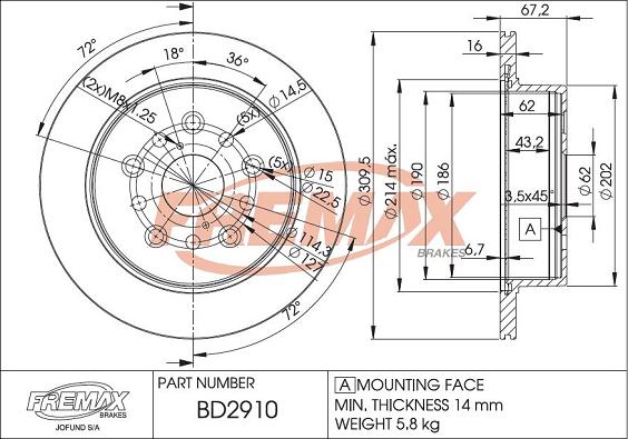 FREMAX BD-2910 - Bremsscheibe alexcarstop-ersatzteile.com