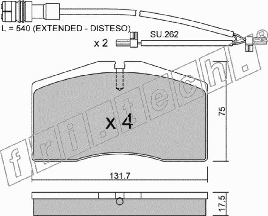 Fri.Tech. 9070W - Bremsbelagsatz, Scheibenbremse alexcarstop-ersatzteile.com