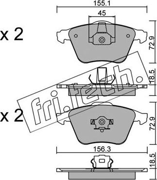 Fri.Tech. 565.3 - Bremsbelagsatz, Scheibenbremse alexcarstop-ersatzteile.com