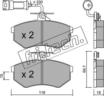 Fri.Tech. 151.1 - Bremsbelagsatz, Scheibenbremse alexcarstop-ersatzteile.com