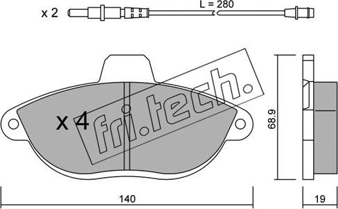 Fri.Tech. 107.0 - Bremsbelagsatz, Scheibenbremse alexcarstop-ersatzteile.com