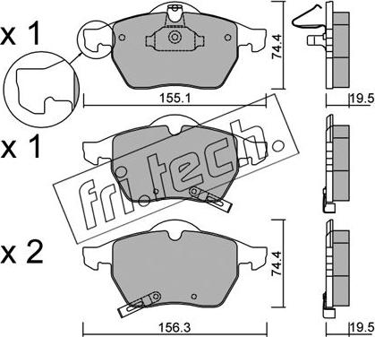 Fri.Tech. 120.1 - Bremsbelagsatz, Scheibenbremse alexcarstop-ersatzteile.com